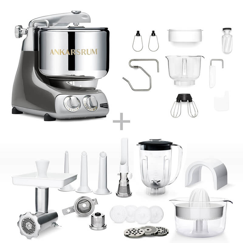 Ankarsrum Küchenmaschine Assistent Deluxe Set, black chrome weitere Ansicht Ankarsrum Küchenmaschine Assistent Deluxe Set, black chrome