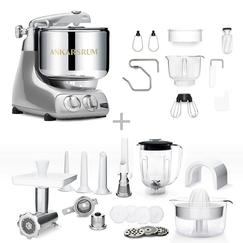 Ankarsrum Küchenmaschine Assistent Deluxe Set, jubilee silver weitere Ansicht Ankarsrum Küchenmaschine Assistent Deluxe Set, jubilee silver
