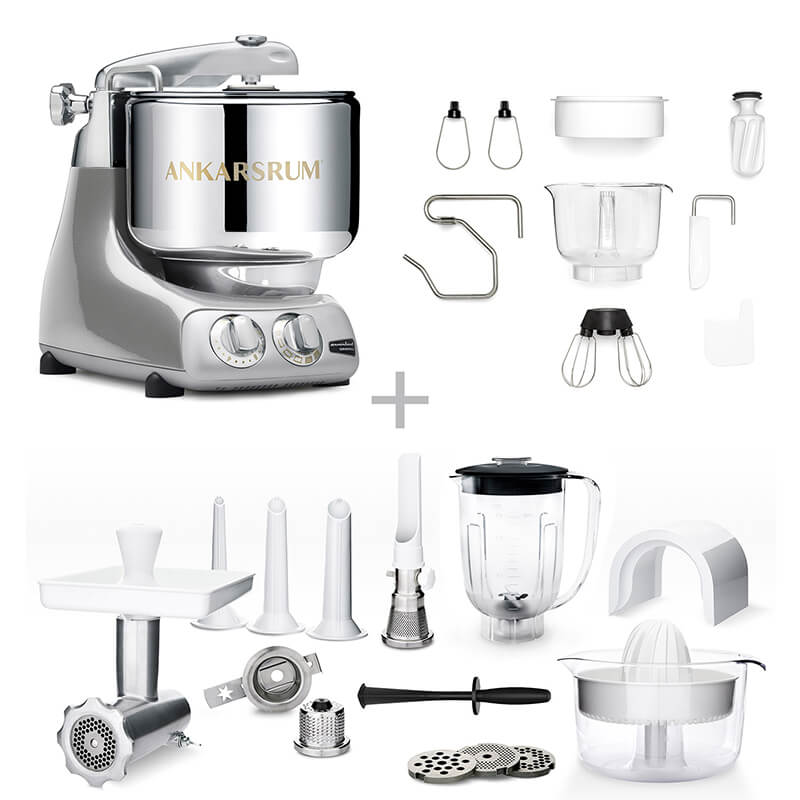 Ankarsrum Küchenmaschine Assistent Deluxe Set, jubilee silver weitere Ansicht Ankarsrum Küchenmaschine Assistent Deluxe Set, jubilee silver