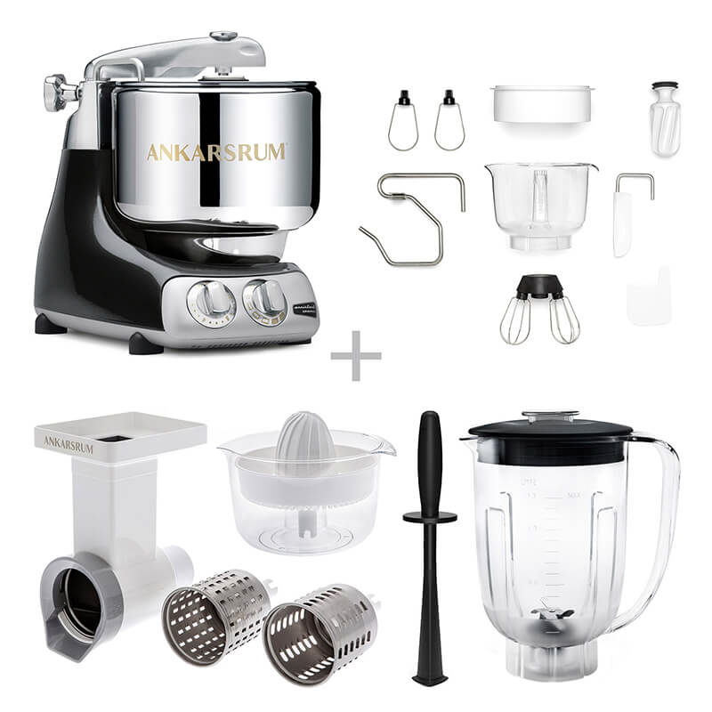 Ankarsrum Küchenmaschine Assistent Go Green Set, black diamond