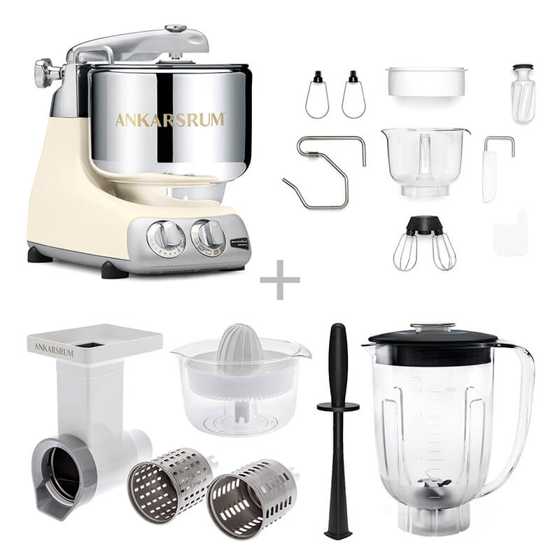 Ankarsrum Küchenmaschine Assistent Go Green Set, light creme