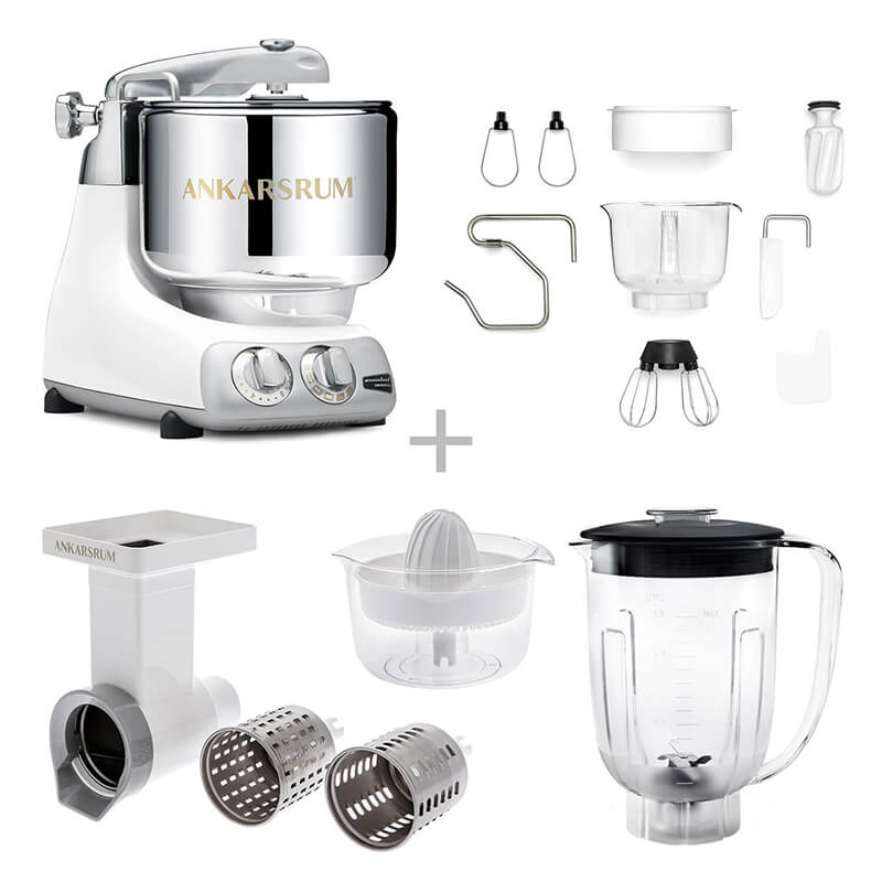 Ankarsrum Küchenmaschine Assistent Go Green Set, glossy white weitere Ansicht Ankarsrum Küchenmaschine Assistent Go Green Set, glossy white