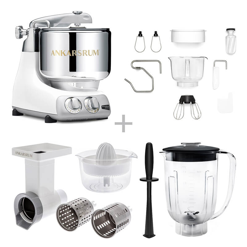 Ankarsrum Küchenmaschine Assistent Go Green Set, glossy white