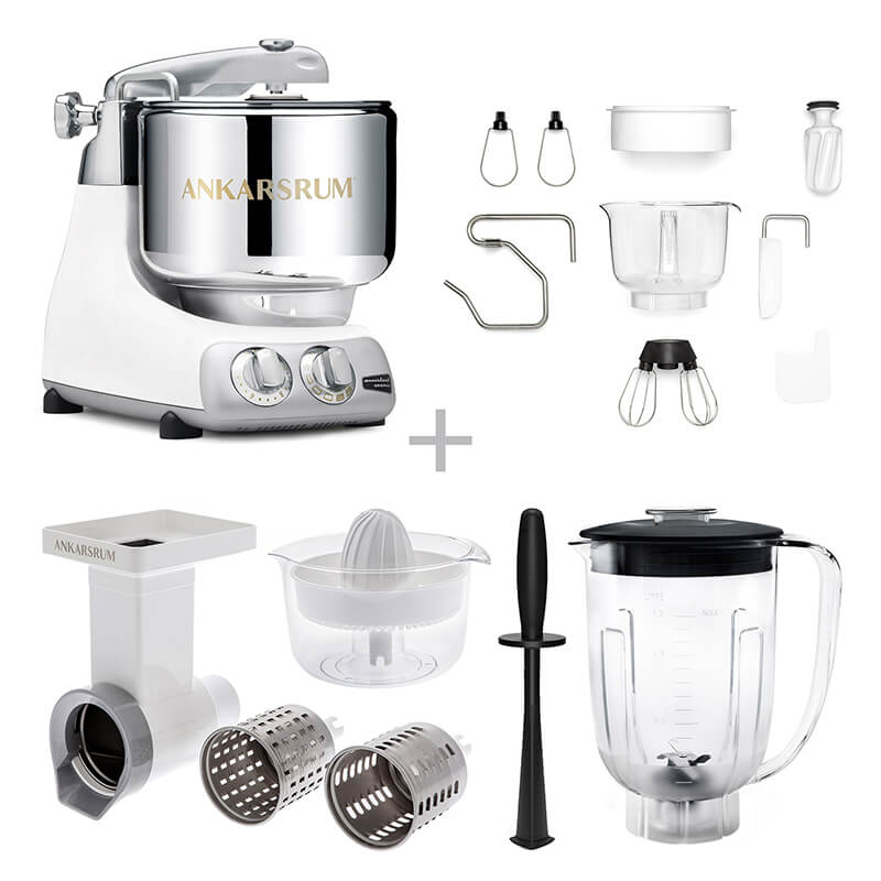 Ankarsrum Küchenmaschine Assistent Go Green Set, mineral white weitere Ansicht Ankarsrum Küchenmaschine Assistent Go Green Set, mineral white