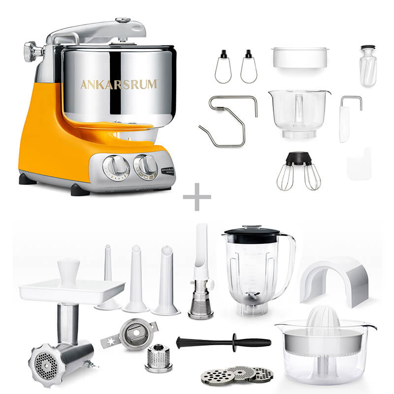 Ankarsrum Küchenmaschine Assistent Deluxe Set, sunbeam yellow