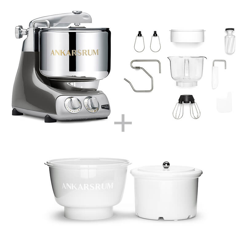 Ankarsrum Küchenmaschine Assistent inkl. Ice Cream Maker, black chrome weitere Ansicht Ankarsrum Küchenmaschine Assistent inkl. Ice Cream Maker, black chrome