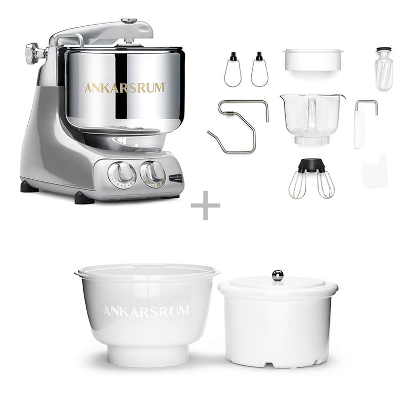 Ankarsrum Küchenmaschine Assistent inkl. Ice Cream Maker, jubilee silver weitere Ansicht Ankarsrum Küchenmaschine Assistent inkl. Ice Cream Maker, jubilee silver