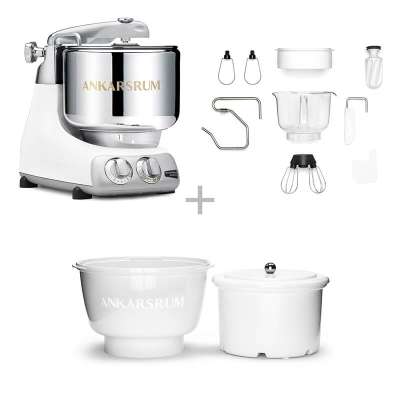 Ankarsrum Küchenmaschine Assistent inkl. Ice Cream Maker, mineral white weitere Ansicht Ankarsrum Küchenmaschine Assistent inkl. Ice Cream Maker, mineral white
