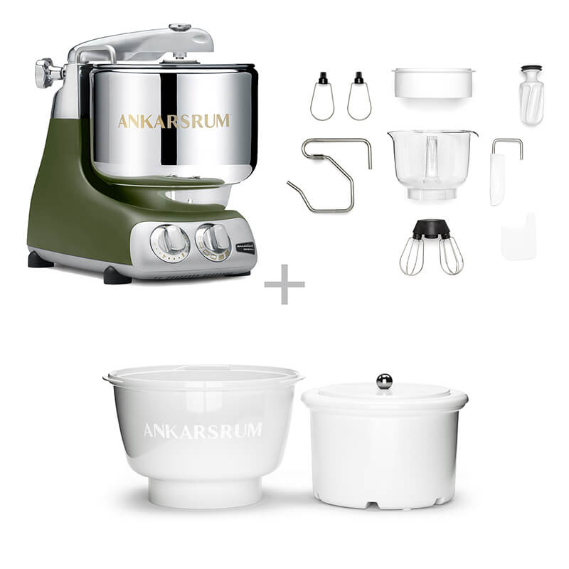 Ankarsrum Küchenmaschine Assistent inkl. Ice Cream Maker, olive green weitere Ansicht Ankarsrum Küchenmaschine Assistent inkl. Ice Cream Maker, olive green