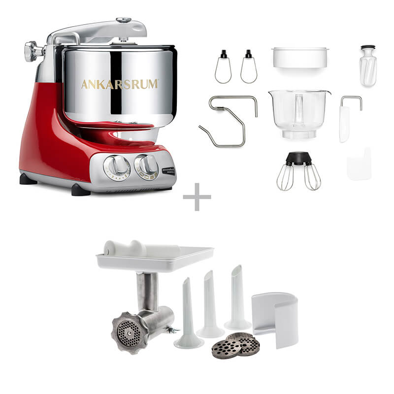 Ankarsrum Küchenmaschine Assistent inkl. Fleischwolf Set, red metallic weitere Ansicht Ankarsrum Küchenmaschine Assistent inkl. Fleischwolf Set, red metallic