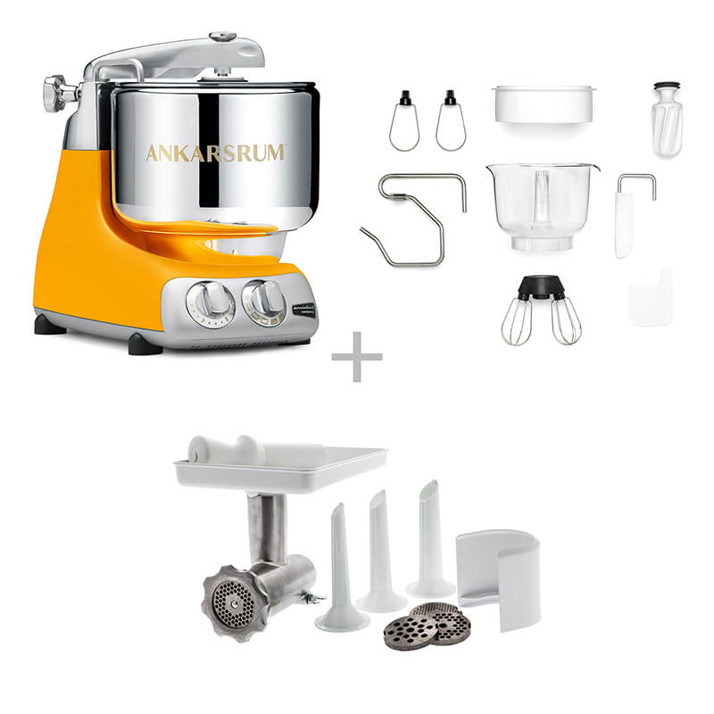 Ankarsrum Küchenmaschine Assistent inkl. Fleischwolf Set, sunbeam yellow weitere Ansicht Ankarsrum Küchenmaschine Assistent inkl. Fleischwolf Set, sunbeam yellow