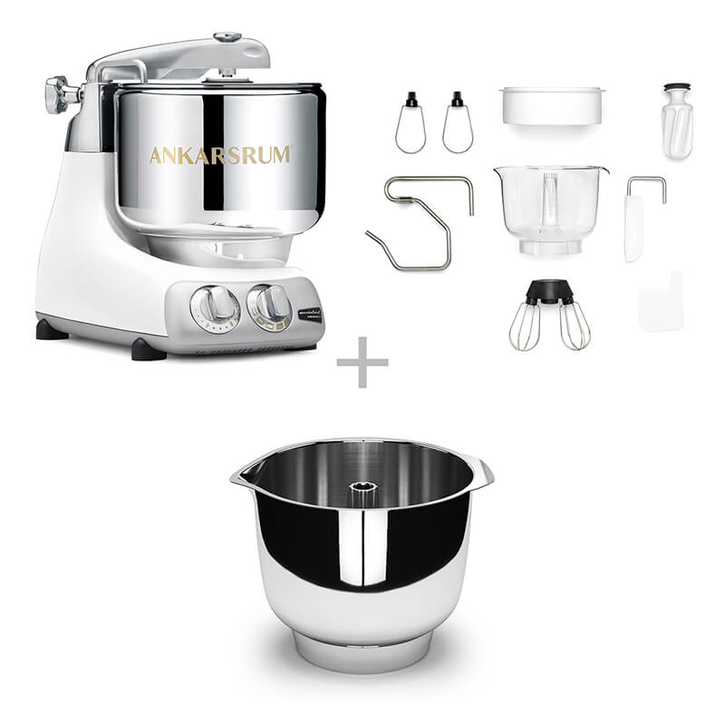 Ankarsrum Küchenmaschine Assistent Bowl Set, glossy white weitere Ansicht Ankarsrum Küchenmaschine Assistent Bowl Set, glossy white