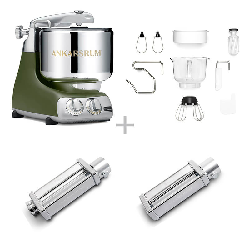 Ankarsrum Küchenmaschine Assistent Pasta Set, olive green weitere Ansicht Ankarsrum Küchenmaschine Assistent Pasta Set, olive green