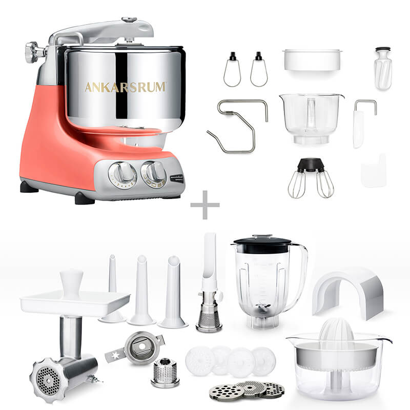 Ankarsrum Küchenmaschine Assistent Deluxe Set, coral crush weitere Ansicht Ankarsrum Küchenmaschine Assistent Deluxe Set, coral crush