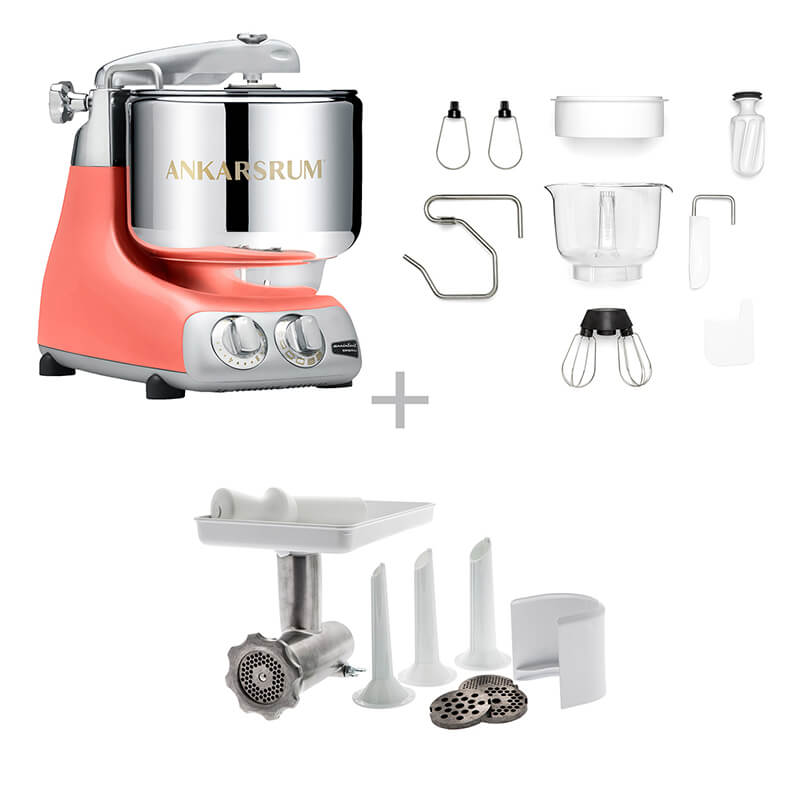 Ankarsrum Küchenmaschine Assistent inkl. Fleischwolf Set, coral crush weitere Ansicht Ankarsrum Küchenmaschine Assistent inkl. Fleischwolf Set, coral crush