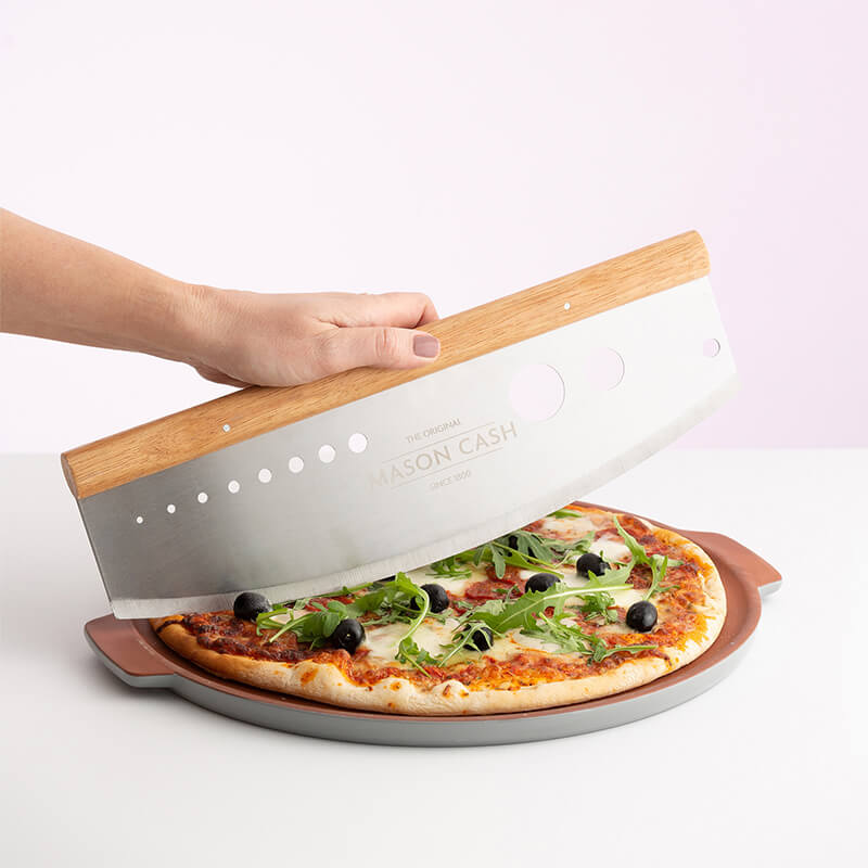 von & 3-in-1 Holz aus Edelstahl Pizzaschneider