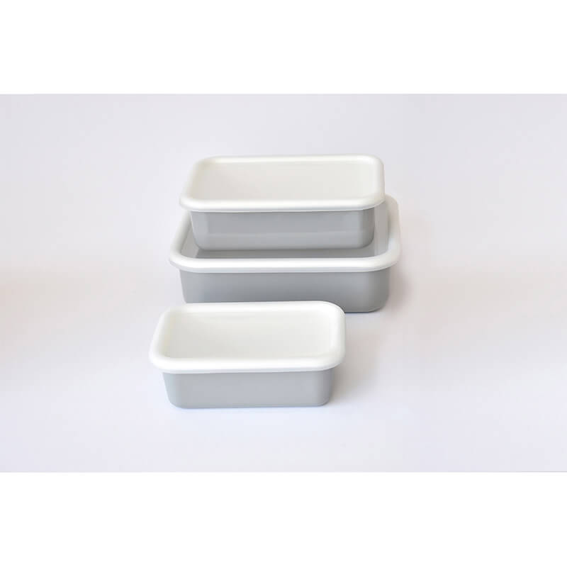 Emaille-Vorratsdose Color Line grau mit Deckel, Größe M - 18 x 12 x 6 cm von Honey Ware weitere Ansicht Emaille-Vorratsdose Color Line grau mit Deckel, Größe M - 18 x 12 x 6 cm von Honey Ware