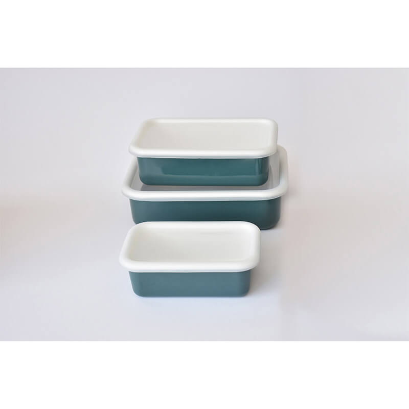 Emaille-Vorratsdose Color Line petrol mit Deckel, Größe S - 15 x 10 x 6 cm von Honey Ware weitere Ansicht Emaille-Vorratsdose Color Line petrol mit Deckel, Größe S - 15 x 10 x 6 cm von Honey Ware