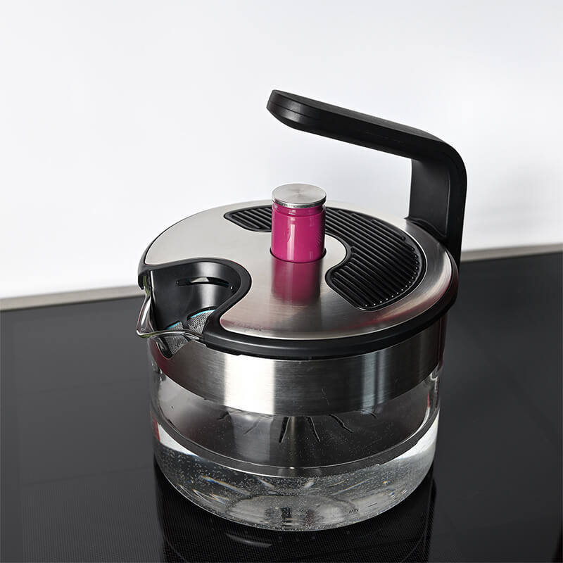 Kezzel Wasserkocher 1,5 Liter aus Glas für Induktion geeignet weitere Ansicht Kezzel Wasserkocher 1,5 Liter aus Glas für Induktion geeignet