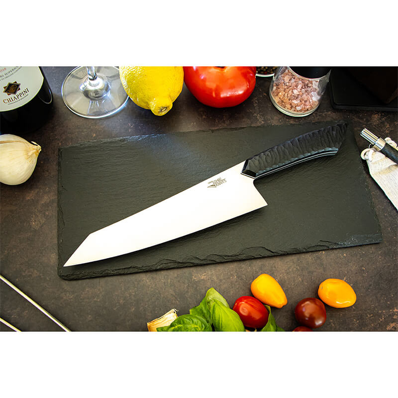 Santokumesser RAW-Edition von JOHBE Knives, Griff Schwarz, rostfrei weitere Ansicht Santokumesser RAW-Edition von JOHBE Knives, Griff Schwarz, rostfrei