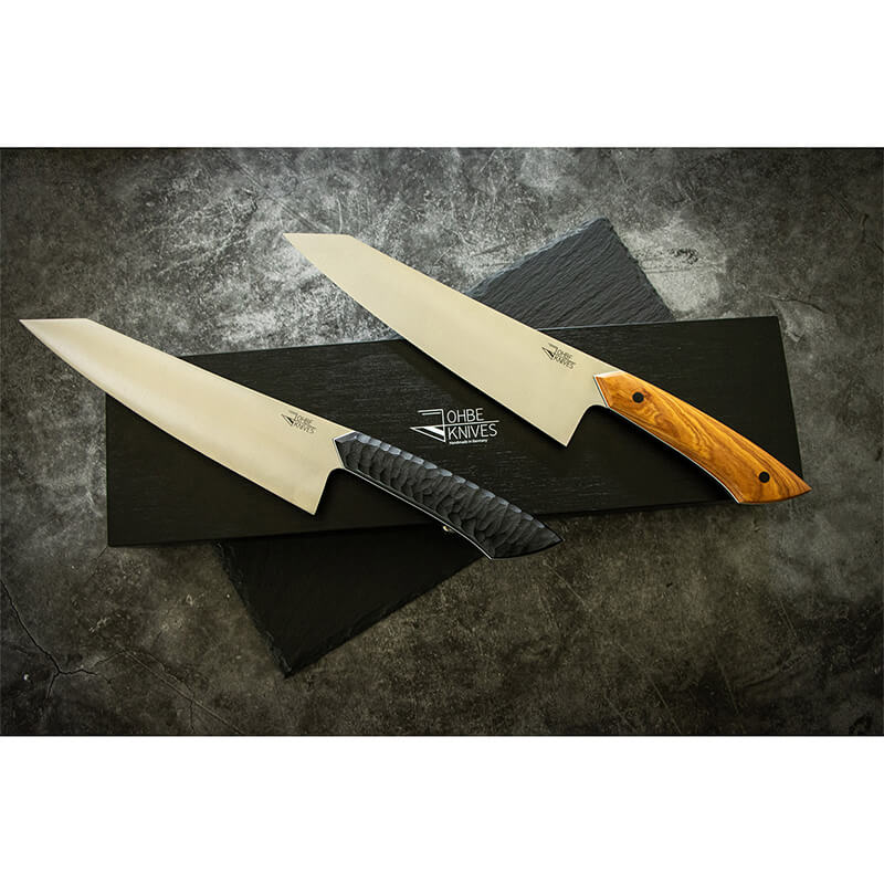 Santokumesser RAW-Edition von JOHBE Knives, Griff Schwarz, rostfrei weitere Ansicht Santokumesser RAW-Edition von JOHBE Knives, Griff Schwarz, rostfrei