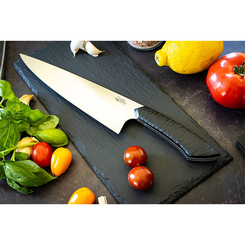Kochmesser RAW-Edition von JOHBE Knives, Griff Schwarz, rostfrei weitere Ansicht Kochmesser RAW-Edition von JOHBE Knives, Griff Schwarz, rostfrei
