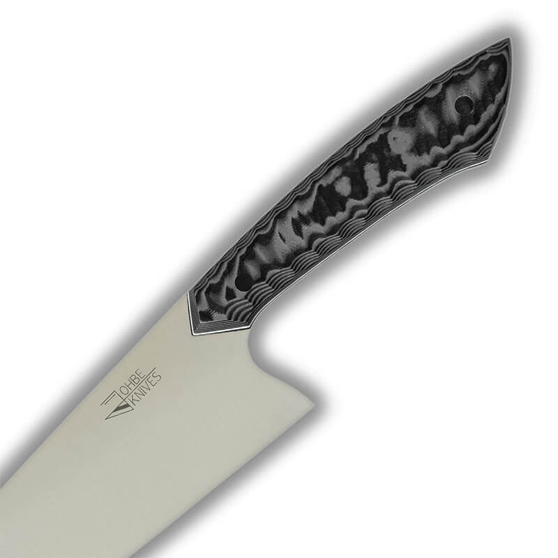 Kochmesser RAW-Edition von JOHBE Knives, Griff Schwarz-Grau, rostfrei weitere Ansicht Kochmesser RAW-Edition von JOHBE Knives, Griff Schwarz-Grau, rostfrei