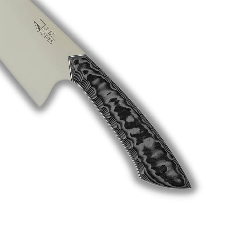 Kochmesser RAW-Edition von JOHBE Knives, Griff Schwarz-Grau, rostfrei weitere Ansicht Kochmesser RAW-Edition von JOHBE Knives, Griff Schwarz-Grau, rostfrei