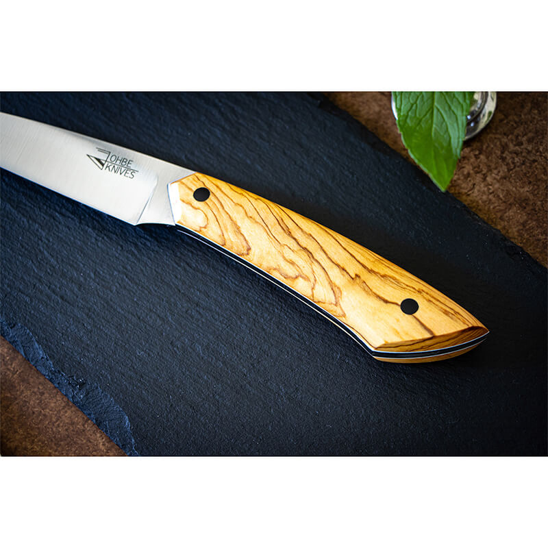 Officemesser RAW-Edition von JOHBE Knives, Griff Olivenholz, rostfrei weitere Ansicht Officemesser RAW-Edition von JOHBE Knives, Griff Olivenholz, rostfrei