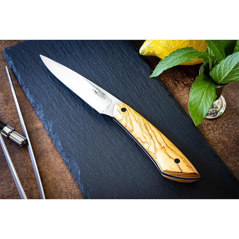 Officemesser RAW-Edition von JOHBE Knives, Griff Olivenholz, rostfrei weitere Ansicht Officemesser RAW-Edition von JOHBE Knives, Griff Olivenholz, rostfrei
