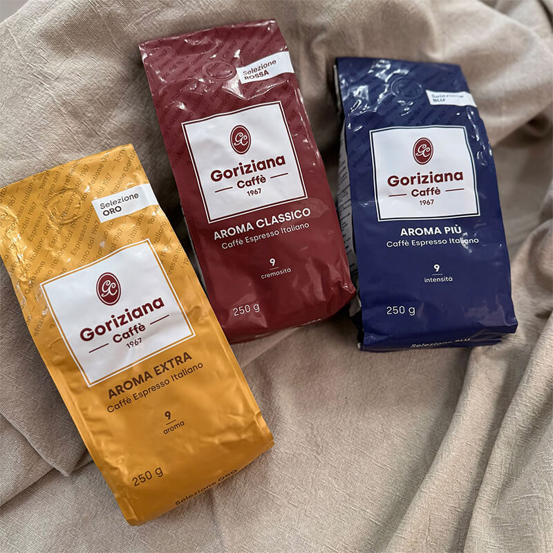 Espresso Bohnen Probierpaket von Goriziana, 3 x 250 g