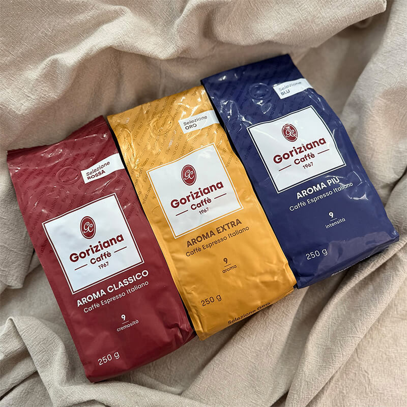 Espresso Bohnen Probierpaket von Goriziana, 3 x 250 g