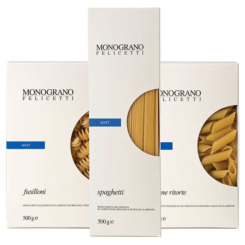 3er Felicetti Granoduro Matt Hartweizen Pasta Probierpaket Bio weitere Ansicht 3er Felicetti Granoduro Matt Hartweizen Pasta Probierpaket Bio