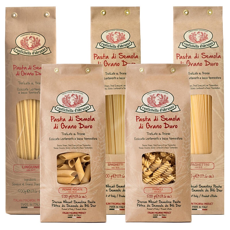5er Rustichella Hartweizen Pasta Probierpaket weitere Ansicht 5er Rustichella Hartweizen Pasta Probierpaket