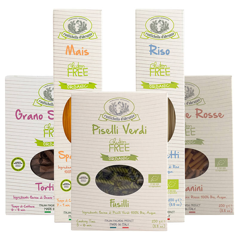 5er Rustichella Glutenfreie Pasta Probierpaket Bio weitere Ansicht 5er Rustichella Glutenfreie Pasta Probierpaket Bio