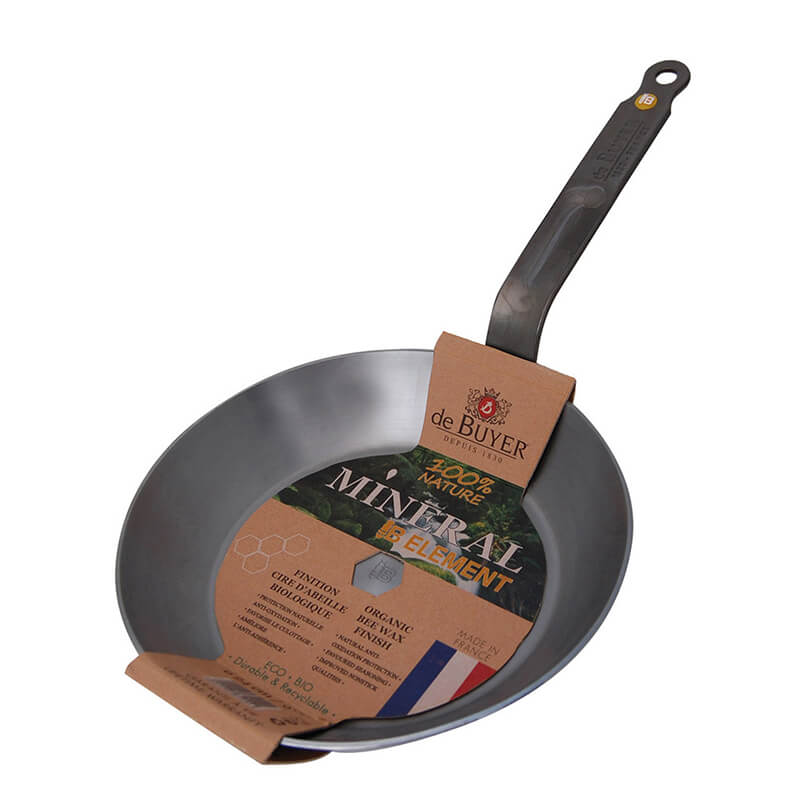 2er De Buyer Pfannen Set Mineral B Element aus Eisen, Ø 24+28 cm
