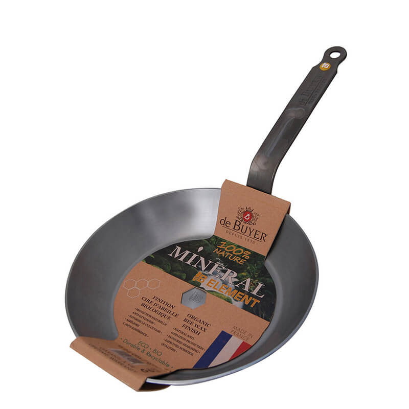 2er De Buyer Pfannen Set Mineral B Element aus Eisen, Ø 24+28 cm