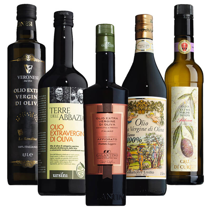 5er Olivenöl nativ extra Probierpaket Italien weitere Ansicht 5er Olivenöl nativ extra Probierpaket Italien